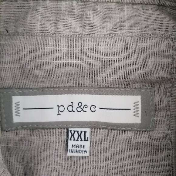 PD & C Mens Gray Collared Long Sleeve Pocket Button Up Shirt Plus Size XXL - Picture 5 of 8